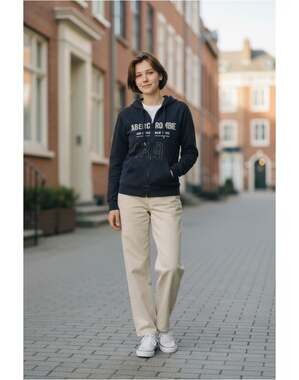 Abercrombie & Fitch East Coast Full-Zip Hoodie Y2K Street Wear Size S